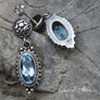 Bail Sterling Silver & 18K Gold Blue Topaz Post Earrings - OutOfAsia